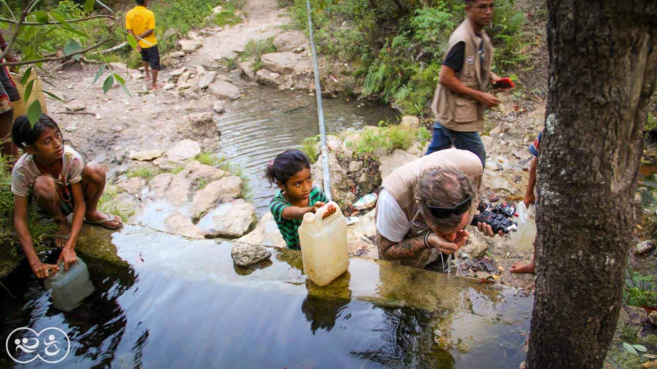 Clean water in East Sumba? It is extremely difficult to find like here in the village of Lukukamaru.